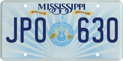 MS license plate JPO630