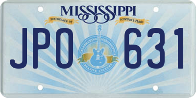 MS license plate JPO631