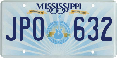 MS license plate JPO632
