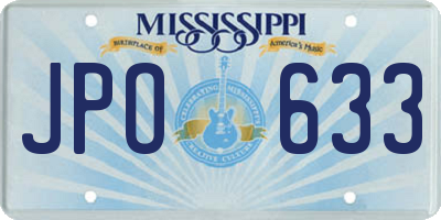 MS license plate JPO633