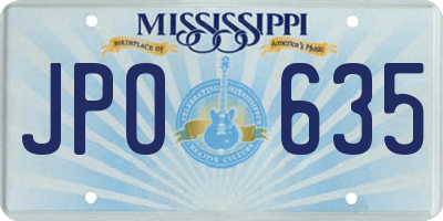 MS license plate JPO635