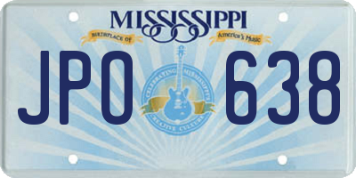 MS license plate JPO638