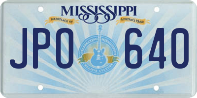 MS license plate JPO640