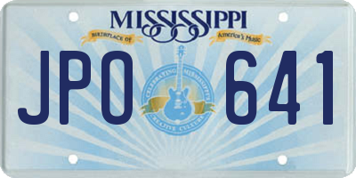 MS license plate JPO641