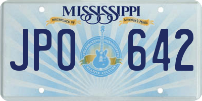 MS license plate JPO642