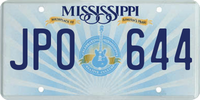 MS license plate JPO644