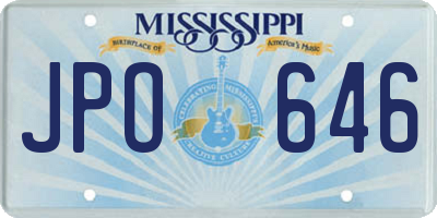 MS license plate JPO646