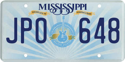 MS license plate JPO648
