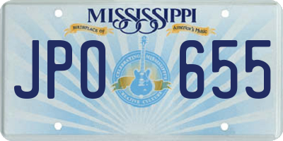 MS license plate JPO655