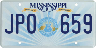 MS license plate JPO659
