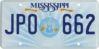 MS license plate JPO662