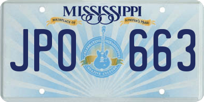 MS license plate JPO663