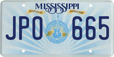 MS license plate JPO665
