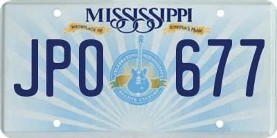 MS license plate JPO677