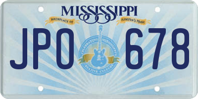 MS license plate JPO678