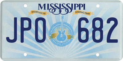 MS license plate JPO682
