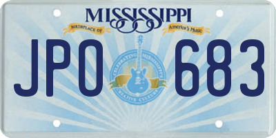 MS license plate JPO683