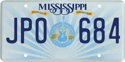 MS license plate JPO684