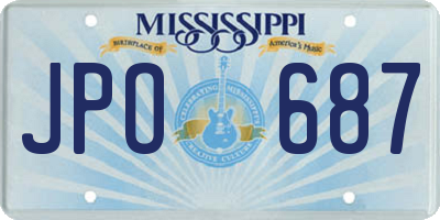 MS license plate JPO687