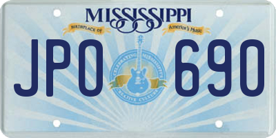 MS license plate JPO690