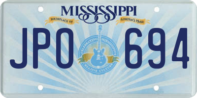 MS license plate JPO694