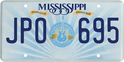 MS license plate JPO695