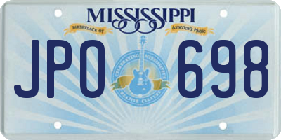 MS license plate JPO698