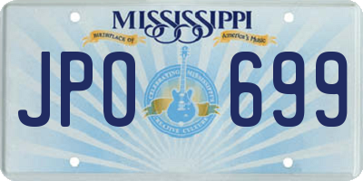 MS license plate JPO699