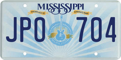 MS license plate JPO704