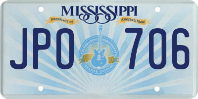 MS license plate JPO706