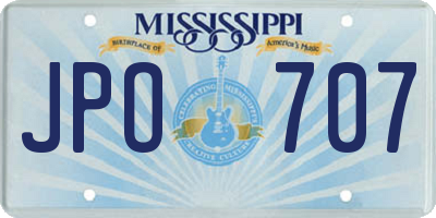 MS license plate JPO707