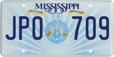 MS license plate JPO709