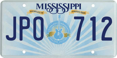 MS license plate JPO712
