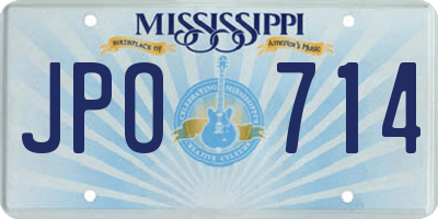MS license plate JPO714