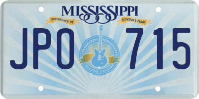 MS license plate JPO715