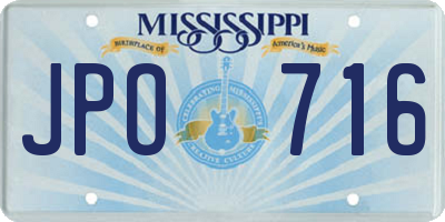 MS license plate JPO716