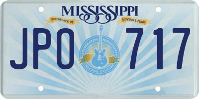 MS license plate JPO717