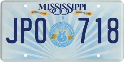 MS license plate JPO718