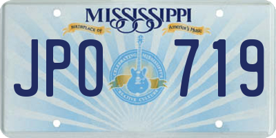 MS license plate JPO719