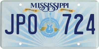 MS license plate JPO724