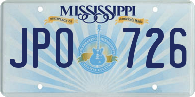 MS license plate JPO726