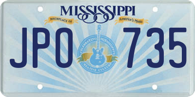 MS license plate JPO735