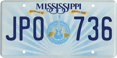 MS license plate JPO736