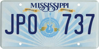 MS license plate JPO737