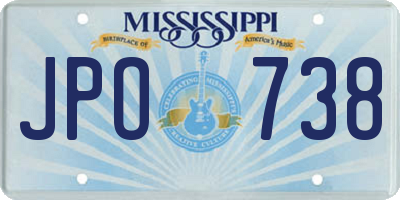MS license plate JPO738