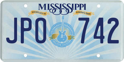 MS license plate JPO742