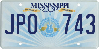 MS license plate JPO743