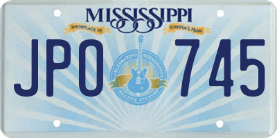 MS license plate JPO745