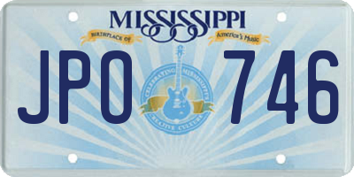 MS license plate JPO746