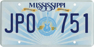 MS license plate JPO751